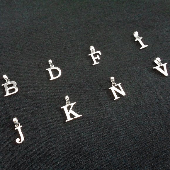 A to Z White Gold Initial Charm Real 10K Solid Gold Letter Pendant *NO CHAIN* - Picture 4 of 4